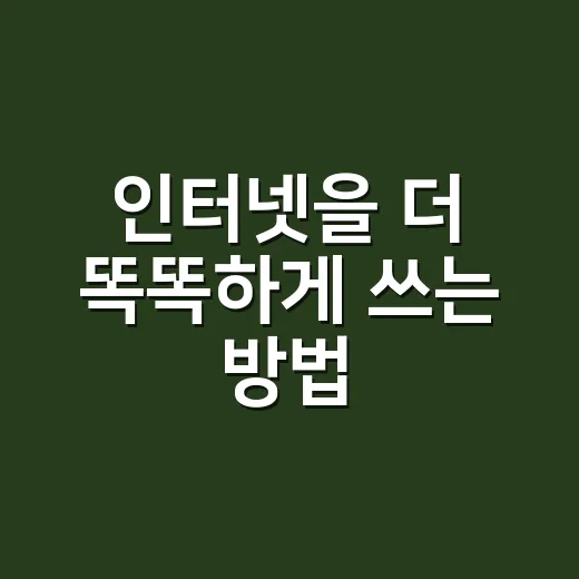 인터넷을 더 똑똑하게 쓰는 방법, 검색부터 보안까지 초보자도 바로 써먹는 습관 - 요약
