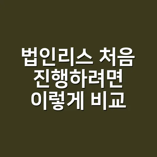 법인리스 처음 진행하려면 이렇게 비교하면 됩니다 - 요약