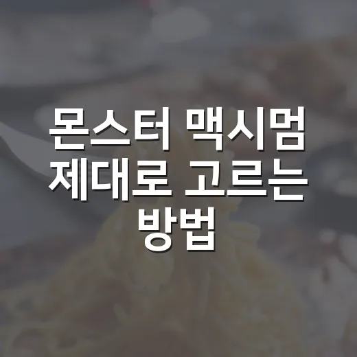 몬스터 맥시멈 제대로 고르는 방법, 카페인부터 가격까지 체크하기 - 요약