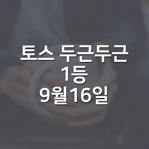 토스 두근두근 1등 9월16일 오전·오후 선택지 확인하는 방법 - 요약
