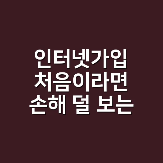 인터넷가입 처음이라면 손해 덜 보는 비교 방법 - 요약