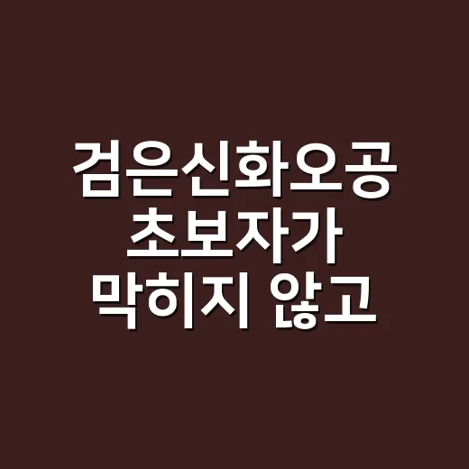 검은신화오공 초보자가 막히지 않고 시작하는 방법 - 요약