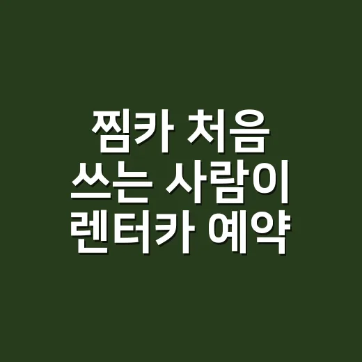 찜카 처음 쓰는 사람이 렌터카 예약 실패 줄이는 방법 - 요약