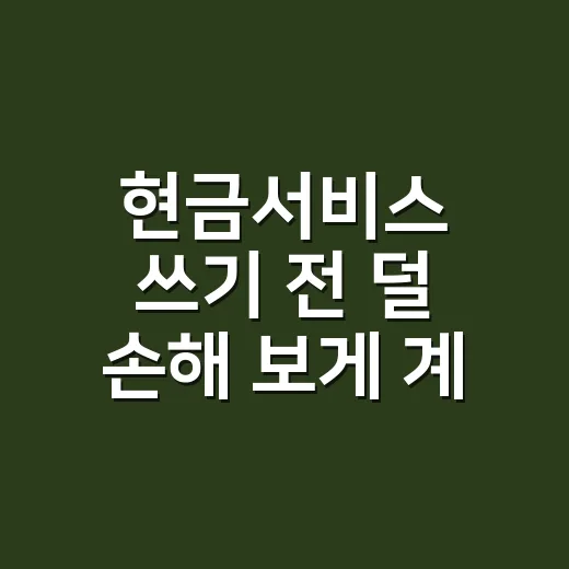 현금서비스 쓰기 전 덜 손해 보게 계산하는 방법 - 요약