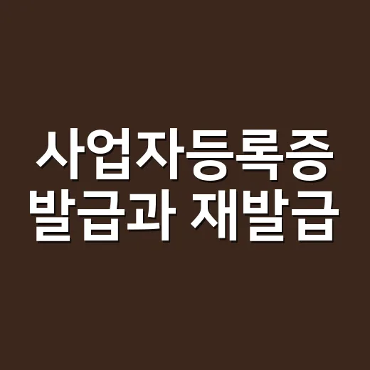 사업자등록증 발급과 재발급, 헷갈리지 않게 준비하는 방법 - 요약