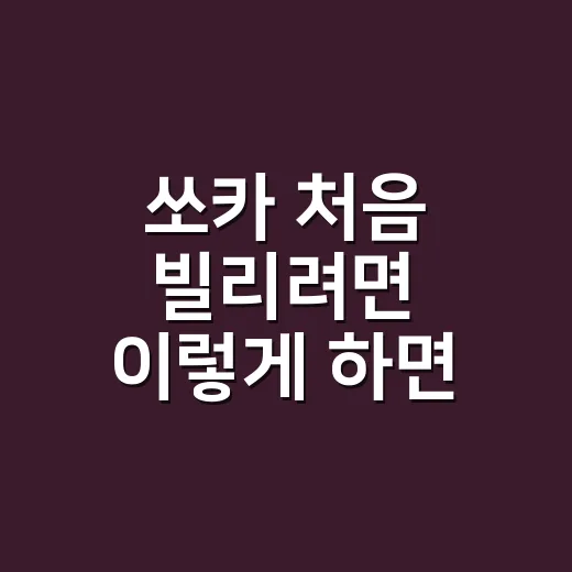 쏘카 처음 빌리려면 이렇게 하면 편해요 - 요약