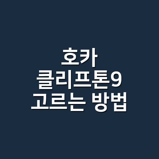 호카 클리프톤9 고르는 방법, 발 편한 러닝화 찾는 초보자 가이드 - 요약