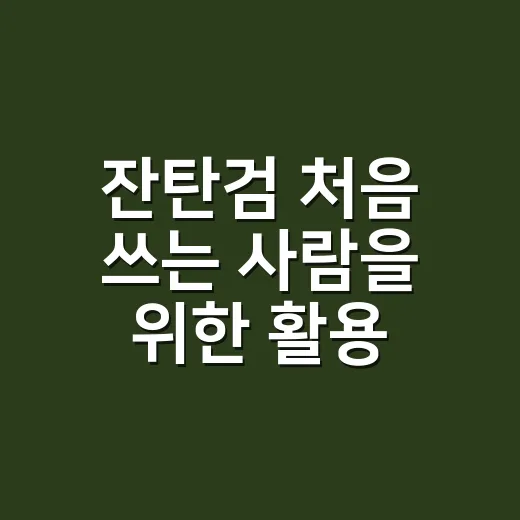 잔탄검 처음 쓰는 사람을 위한 활용 방법 - 요약