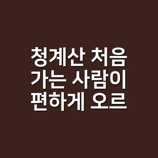 청계산 처음 가는 사람이 편하게 오르는 방법 - 요약