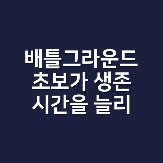 배틀그라운드 초보가 생존 시간을 늘리는 방법 - 요약