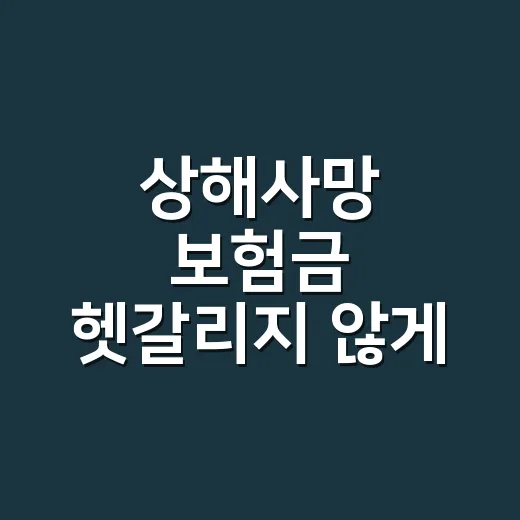 상해사망 보험금 헷갈리지 않게 확인하는 방법 - 요약