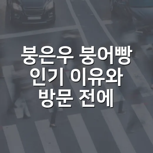 붕은우 붕어빵 인기 이유와 방문 전에 확인하는 방법 - 요약