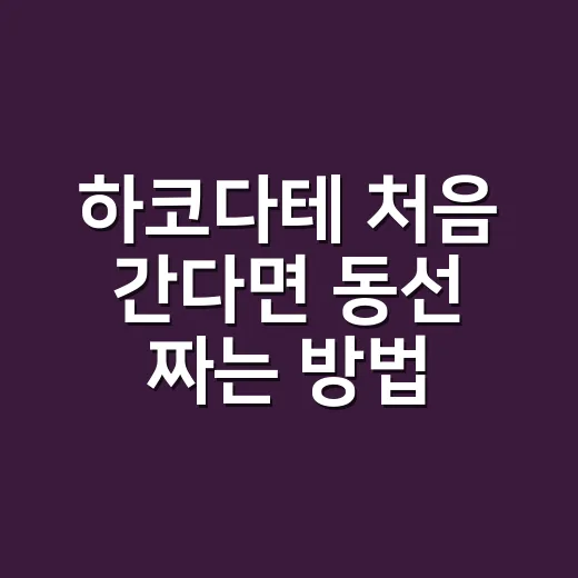 하코다테 처음 간다면 동선 짜는 방법 - 요약