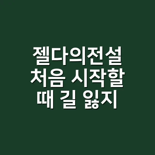 젤다의전설 처음 시작할 때 길 잃지 않는 방법 - 요약