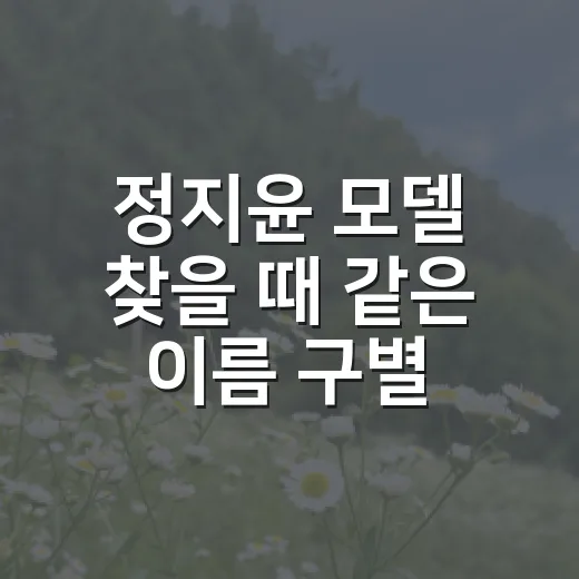 정지윤 모델 찾을 때 같은 이름 구별하는 방법 - 요약