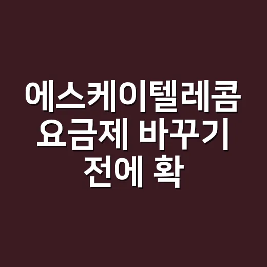 에스케이텔레콤 요금제 바꾸기 전에 확인하는 방법 - 요약