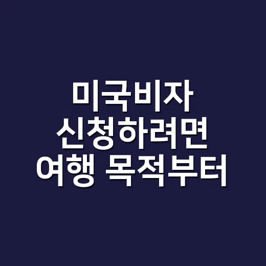미국비자 신청하려면 여행 목적부터 확인하세요 - 요약