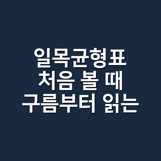 일목균형표 처음 볼 때 구름부터 읽는 방법 - 요약