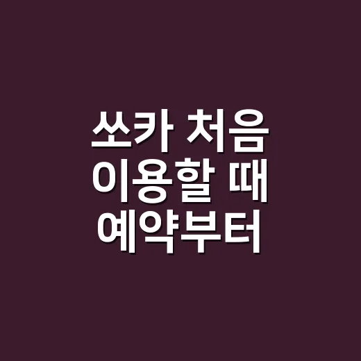 쏘카 처음 이용할 때 예약부터 반납까지 하는 방법 - 요약