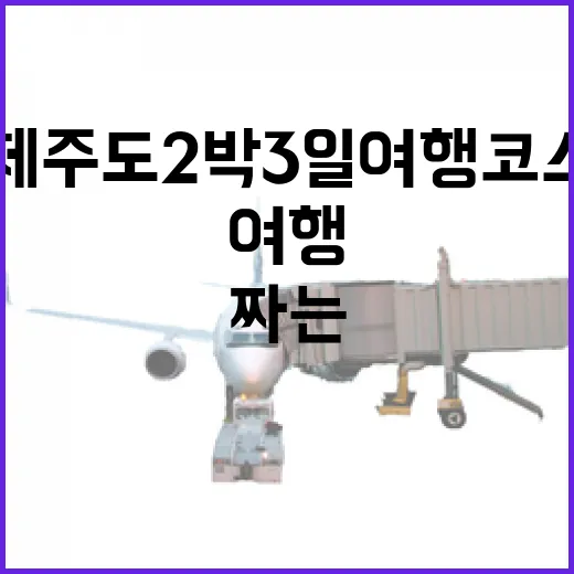 제주도2박3일여행코스 처음 짜는 사람은 이렇게 움직이면 편해요 - 요약