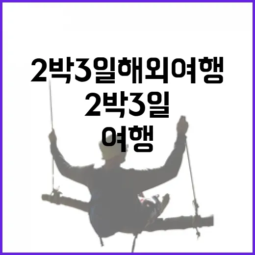 2박3일해외여행 알차게 다녀오는 방법, 짧아도 여유 있게 움직이려면 이렇게 - 요약