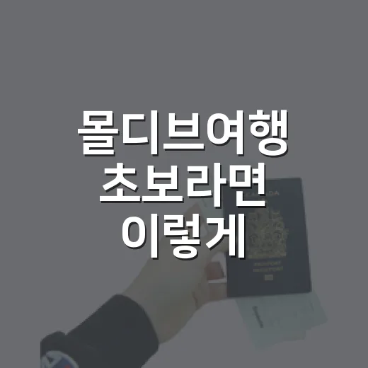몰디브여행 초보라면 이렇게 준비하면 덜 헤맵니다 - 요약