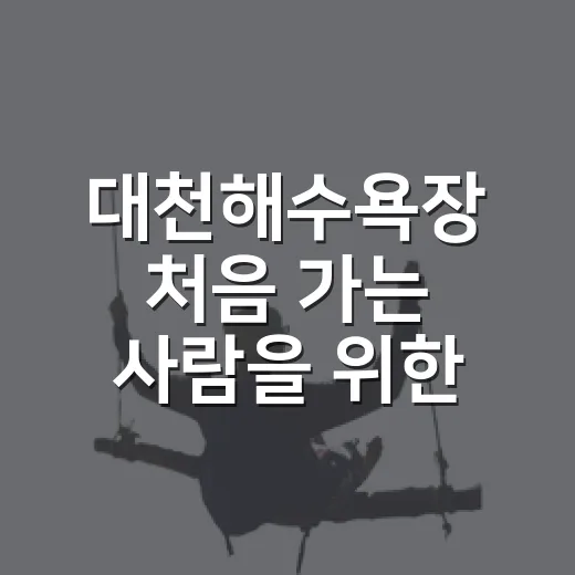 대천해수욕장 처음 가는 사람을 위한 당일치기·1박 여행 방법 - 요약
