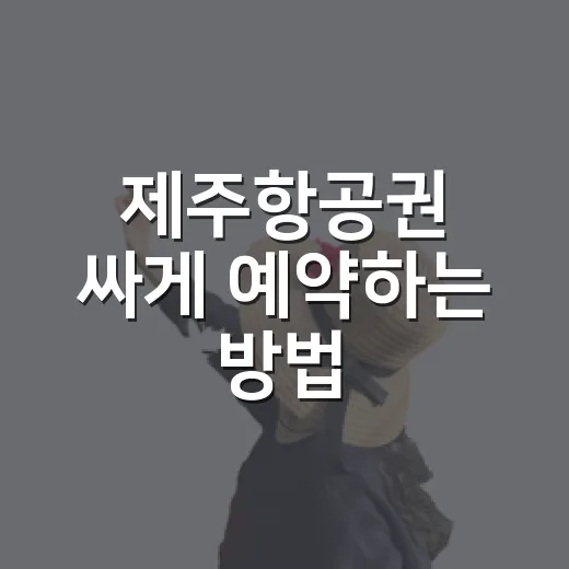 제주항공권 싸게 예약하는 방법, 초보자도 놓치기 쉬운 체크포인트 - 요약