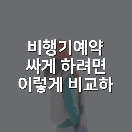 비행기예약 싸게 하려면 이렇게 비교하고 예약하세요 - 요약