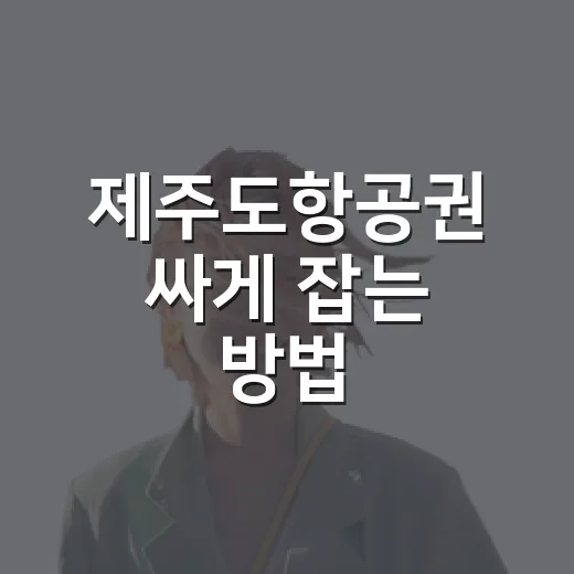 제주도항공권 싸게 잡는 방법, 초보자는 이렇게 예약하면 편해요 - 요약