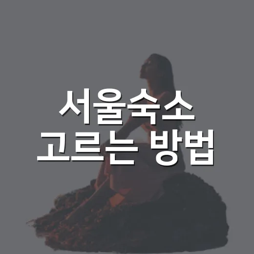 서울숙소 고르는 방법, 동네별로 실패 확률 줄이려면 이렇게 - 요약