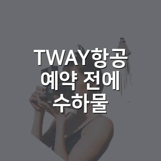 TWAY항공 예약 전에 수하물·좌석·운임 확인하는 방법 - 요약