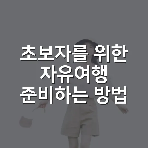 초보자를 위한 자유여행 준비하는 방법, 일정부터 예산까지 이렇게 잡으면 편해요 - 요약