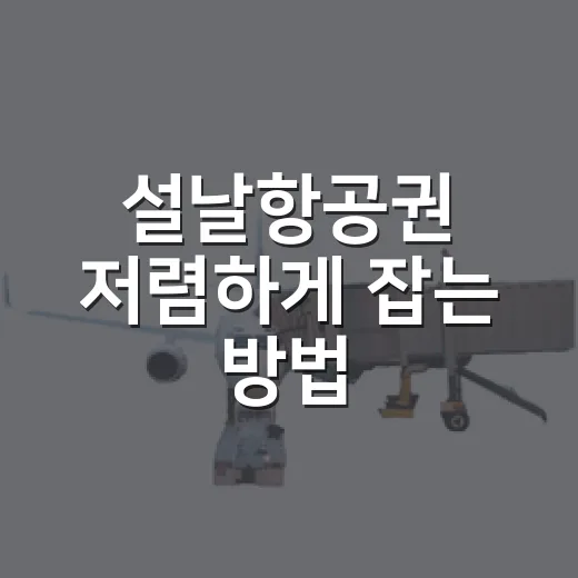 설날항공권 저렴하게 잡는 방법, 초보자도 놓치지 않는 예매 순서 - 요약
