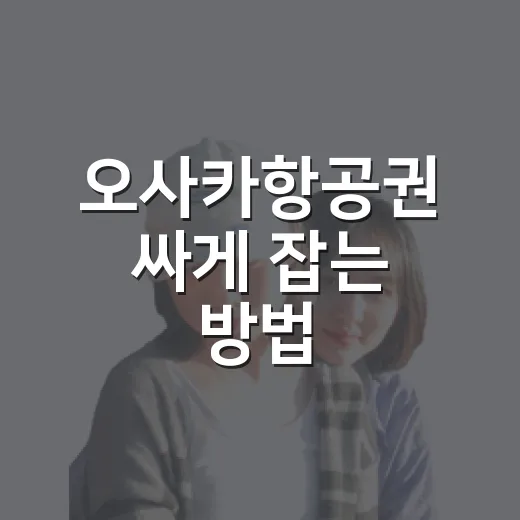오사카항공권 싸게 잡는 방법, 초보자도 놓치기 쉬운 체크포인트 - 요약