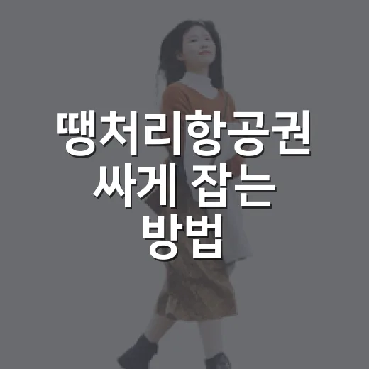 땡처리항공권 싸게 잡는 방법, 초보자는 이렇게 찾으면 덜 헤맵니다 - 요약
