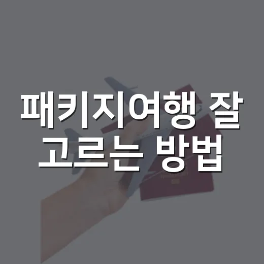 패키지여행 잘 고르는 방법, 처음 예약할 때 이것만 확인하세요 - 요약