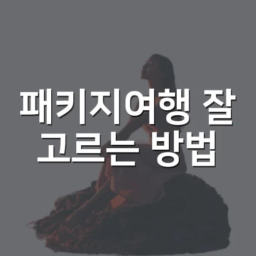 패키지여행 잘 고르는 방법, 처음 예약할 때 이것만 확인하세요 - 요약