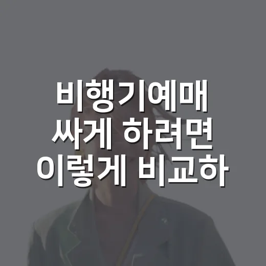 비행기예매 싸게 하려면 이렇게 비교하고 예약하세요 - 요약