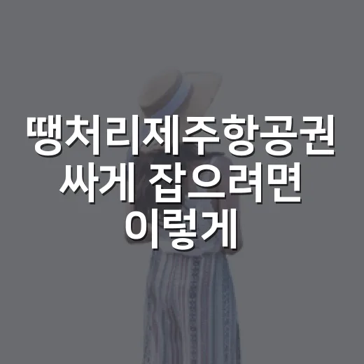 땡처리제주항공권 싸게 잡으려면 이렇게 확인하세요 - 요약