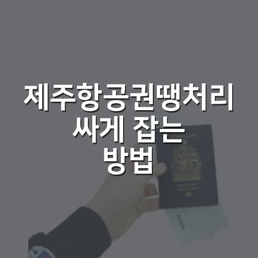 제주항공권땡처리 싸게 잡는 방법, 초보자도 놓치지 않으려면 이렇게 - 요약