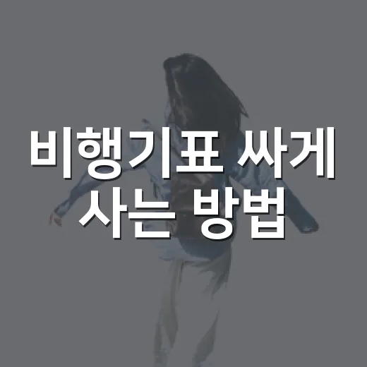 비행기표 싸게 사는 방법, 초보자도 바로 쓰는 예약 순서 - 요약