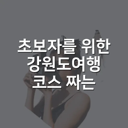초보자를 위한 강원도여행 코스 짜는 방법 - 요약