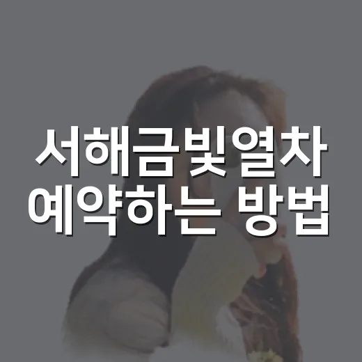 서해금빛열차 예약하는 방법, 온돌마루실까지 놓치지 않으려면 이렇게 - 요약