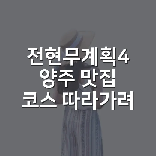 전현무계획4 양주 맛집 코스 따라가려면 이렇게 찾는 방법 - 요약
