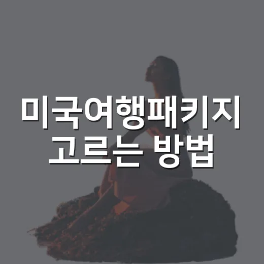 미국여행패키지 고르는 방법: 초보자가 일정과 비용에서 덜 헤매려면 - 요약