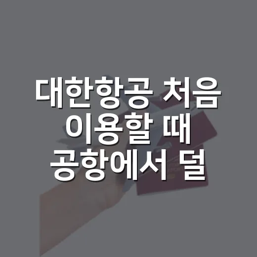 대한항공 처음 이용할 때 공항에서 덜 헤매는 방법 - 요약