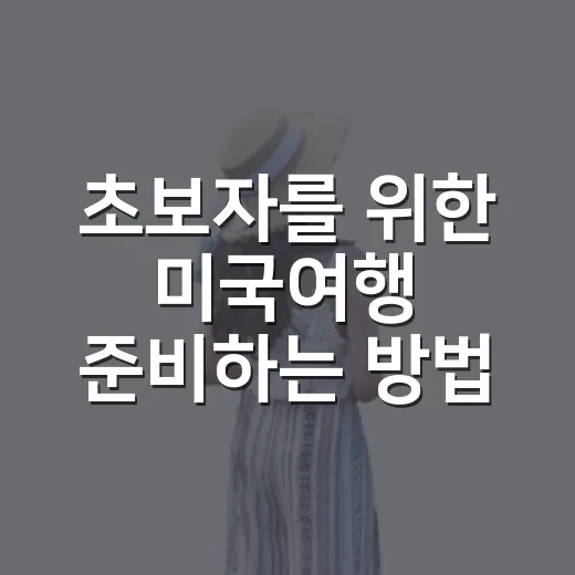 초보자를 위한 미국여행 준비하는 방법 - 요약