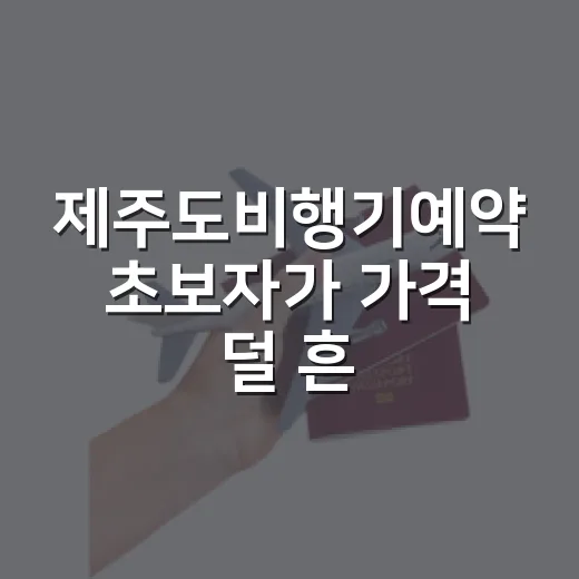 제주도비행기예약 초보자가 가격 덜 흔들리게 잡는 방법 - 요약