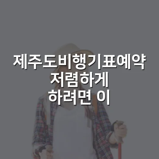 제주도비행기표예약 저렴하게 하려면 이렇게 잡아보세요 - 요약